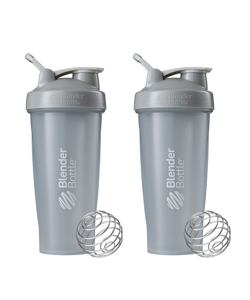 BlenderBottle Classic Shaker Flaske Perfekt til Protein Shakes og Pre Workout, 28-Ounce (2 Pack), Pebble Grey