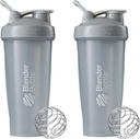 BlenderBottle Classic Shaker Flaske Perfekt til Protein Shakes og Pre Workout, 28-Ounce (2 Pack), Pebble Grey