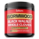 Satoomi 5 i 1 ormwood kapsler Supplement - Udtrukket fra sort valnød, hele cloves, gurkemeje og berberine HCl - immunsystem & fordøjelsessundhed - 60 kapsler