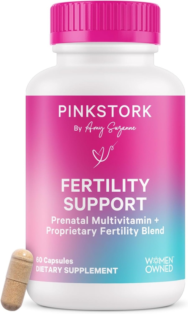Pink Stork Fertilitet Kosttilskud til kvinder; 2 - in-1 Conception Support med Inositol, Vitex & Vitumumn