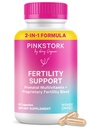 Pink Stork Fertilitet Kosttilskud til kvinder; 2 - in-1 Conception Support med Inositol, Vitex & Vitumumn