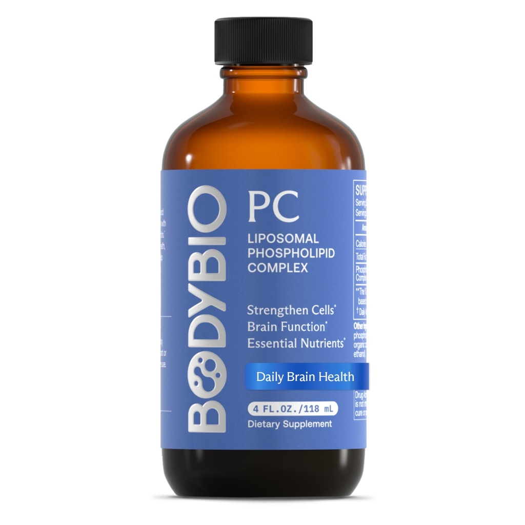 BodyBio PC - Phosphatidylcholin for hjerne sundhed, mental Klarhed, kognitiv funktion, cellulær reparation og sund aldring, phospholipid complex supplement til Gentle Daily Detox