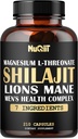 Magnesium med Lions Mane, Shilajit kapsler, og mandens sundhed kompleks som Ashwagandha, Maca Root & mere - 210 kapsler