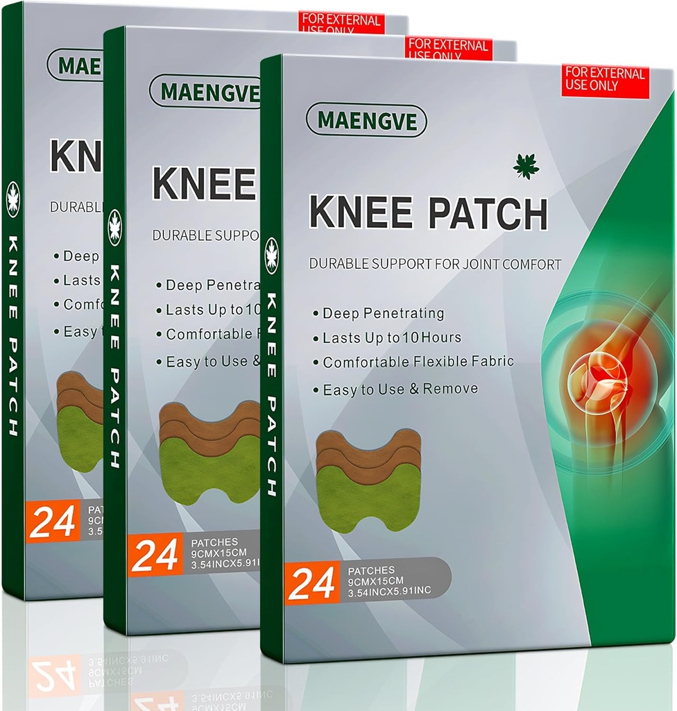 Knee Patch 72 Pcs, for Lettelse af muskelsmerter i Joints, Neck og Skuldre, Long- Lasting Varm Knee Patches