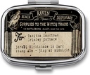 Metal 2 Segment Pill Organizer Travel Friendly Portable Compact Pill Box Cute Pill Case at holde vitaminer / Fish Oil / Kosttilskud / Meds / Tablet til purse / Pocket (Vintage Label)
