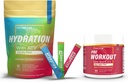 Sugar Free Hydration Powder Pakker Variety - 15 Stick Packs & PreWorkout Pulver med ACV Budd124; Varme, motion, Rejser, Daglig Hydration + Superfood Energy & All- Natural Nitric Oxide Booster Plus koffein