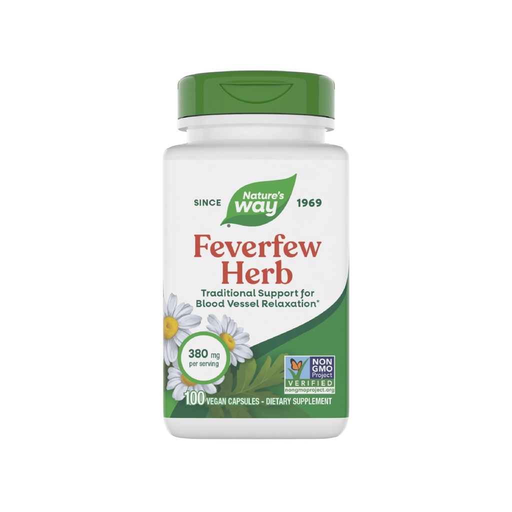 Nature 's Way Fevermoney Herb, Traditional Support for Blood Vessel Relaxation *, 380 mg per Serving, Non- GMO Project Verified, 100 Vegan Fevermoney Kapsler (Packaging May Vary)