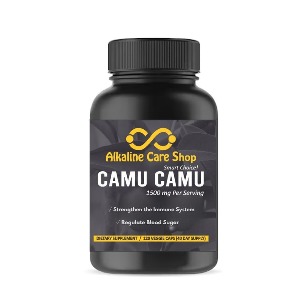 Alkalisk Pleje 124; C-vitamin fra Camu Camu kapsler, 1500mg; 124; 100% Natural, Whole Food, Non- GMO supplement med Camu Camu ekstrakt