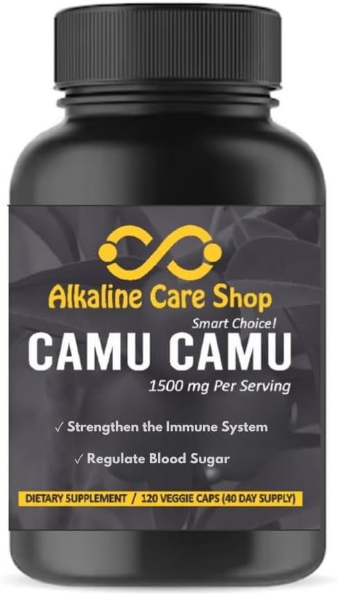 Alkalisk Pleje 124; C-vitamin fra Camu Camu kapsler, 1500mg; 124; 100% Natural, Whole Food, Non- GMO supplement med Camu Camu ekstrakt