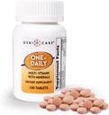 One- Daily Multivitaminer med mineraler til mænd og kvinder (100 tabletter) af GeriCare Б124; High- Potency Multi- Vitamin & Multimineral Dietary Supplement for Immunitet, Energy Б124; Komplet daglig ernæringsmæssig støtte