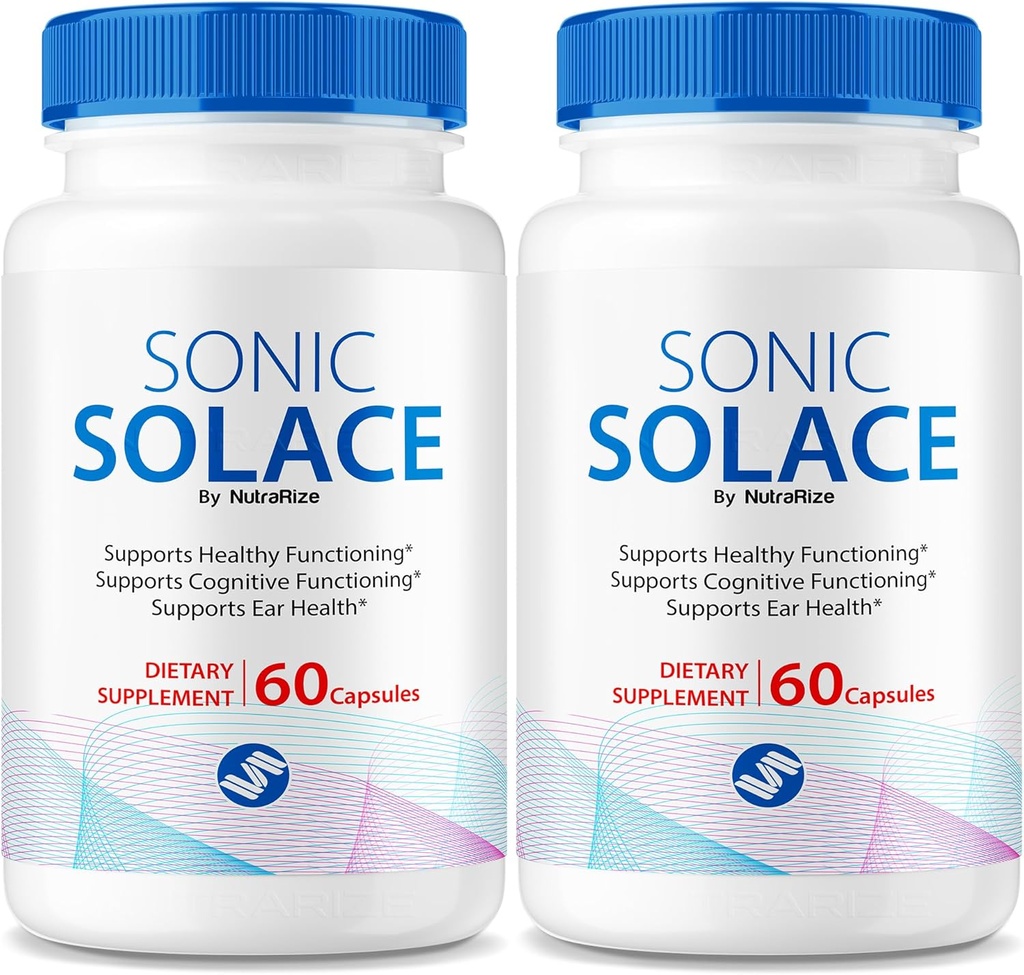 (2 Pack) Sonic Solace - Avanceret formel til at opretholde sund hørelse, Officiel Sonic Solace for Ear Health, Al naturlig støtte til samlede velvære, SonicSolace anmeldelse (120 kapsler)