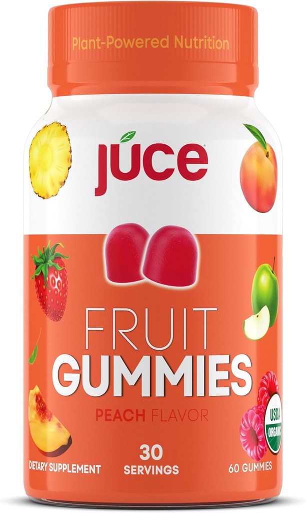 Juce Fruit Gummies med Peach Flavor - Superfood Gummies Delights for Optimal Health af Terra Kai Organics