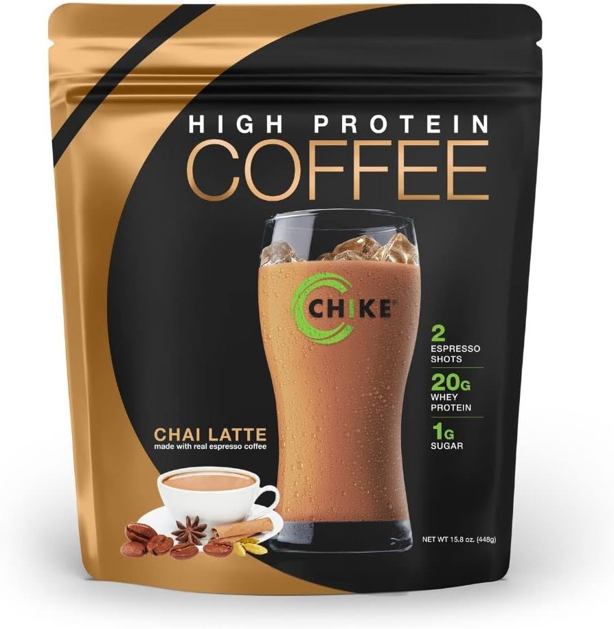Chike Chai Latte High Protein Iced Coffee, 20 G Protein, 2 Shots Espresso, 1 G Sukker, Keto Friendly and Gluten Free, 14 Servere (16 Ounce)
