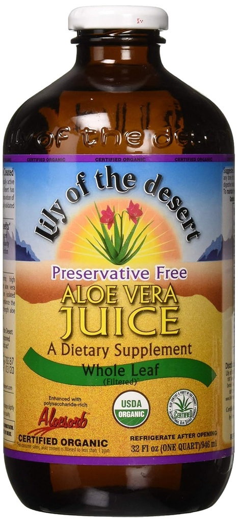 Lilje af ørkenen PF Hel Leaf Aloe Vera Juice, 32 Fluid Ounce