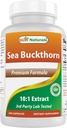 Bedste Naturals Sea Buckthorn Oil Powder Extract 10: 1 500 mg 240 Kapsler - Non-GMO, Gluten Free - Indeholder naturligt Omega- 7 Palmetoleic Acid