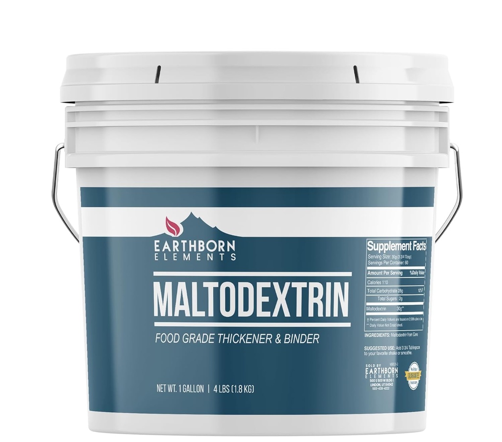 Earthborn Elements Maltodextrin (1 Gallon) Vand Opløselig, Kompleks Kulhydrat til træning Shakes, Ingen Kunstig farve eller Flavor