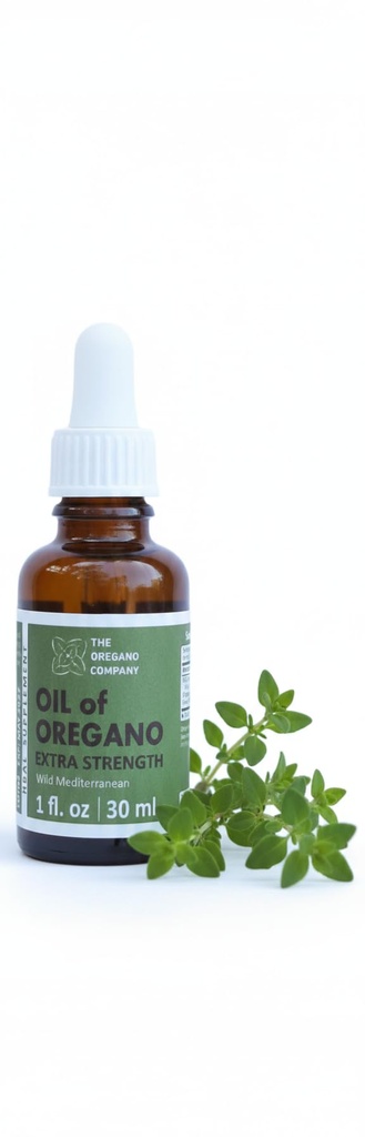 OREGANO COMPANY- Oil of Oregano 1 fl. oz 30 ml, 90 + Carvacrol, Extra Strength, Flydende, Vegan, Vegetar, Non- GMO, Gluten Free Drops, Seasonal Drops, Natural, Spiselige Food Grade, Aceite De Oregano