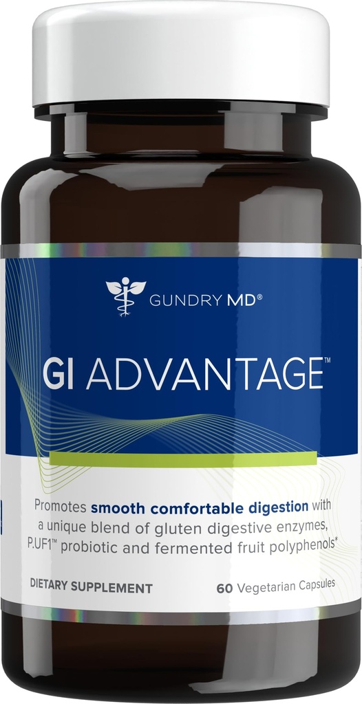 Gundry MD GI Advantage Gut tillæg med Probiotika, fordøjelsesenzymer, og Superfruit Ekstrakter for stærk stofskifte, energi, fordøjelse og muskelstøtte - (30 Servere)