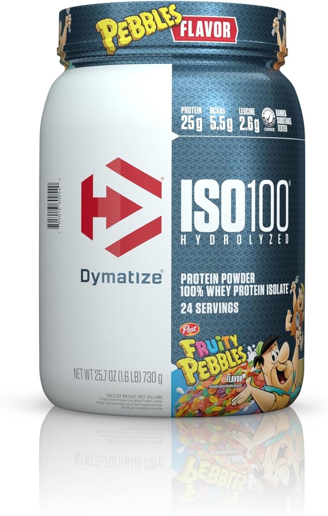 Dymatisere ISO100 Hydrolyseret 100 Whey Protein Isolere frugtagtig småsten (1.6 Lbs. / 24 Servering)