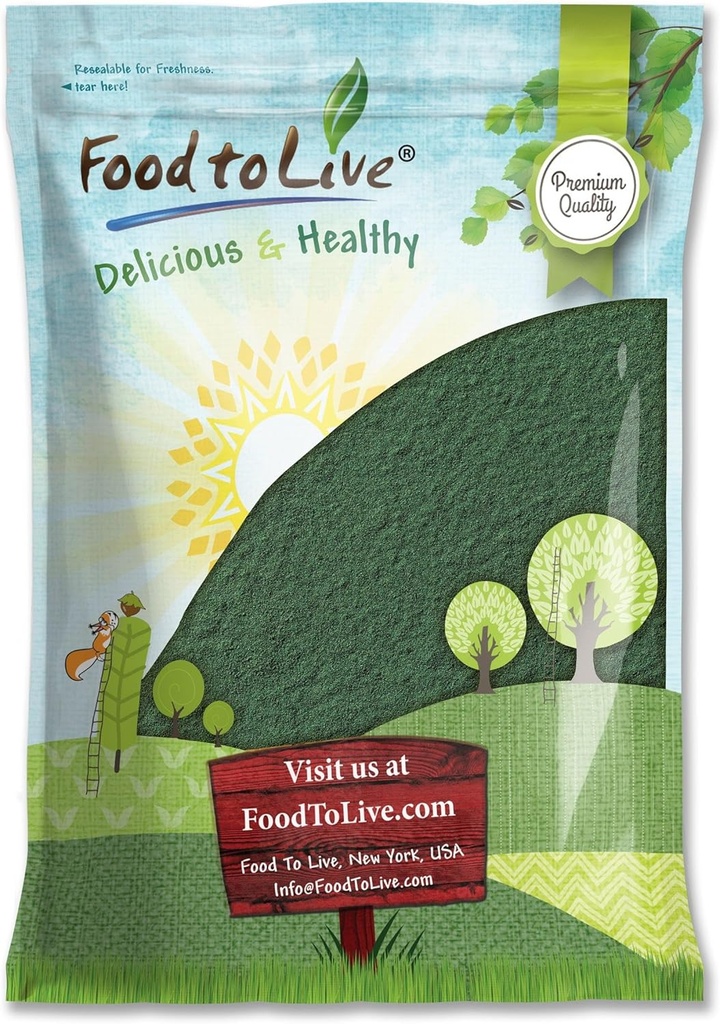 Food to Live Chlorella Powder, 8 Pounds - Kosher, Raw Green Algae, Vegan Superfood, Bulk, Pure Vegan Green Protein, Rich in Vitamins and Minerals, Great for Drinks, Teas and Smoothies