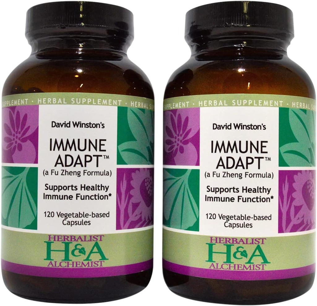 Herbalist & alkymist, David Winstons immunadapt Fu Zheng kapsler, 2 Pack - 4 Måned Supply, 120 Ct Hver flaske. Understøtter sund immunfunktion *