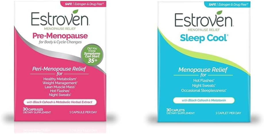 Estroven overgangsalder Relief Bundle med præ-overgangsalder 30 Ct og søvn Cool 30 Ct
