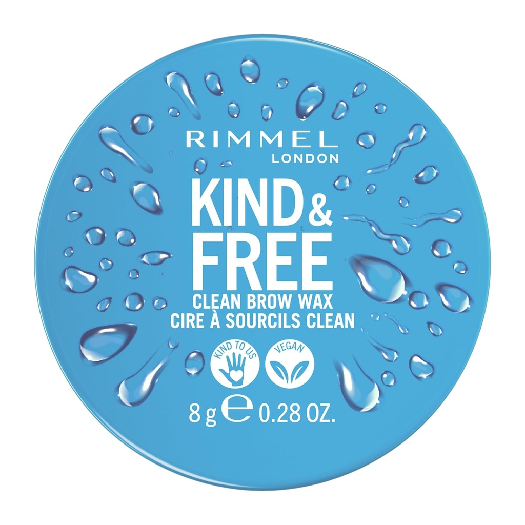 Rimmel London Kind & Free, Clear, Brow Wax, Let at anvende, Long- Lasting Hold, No Flaking, No Residue, Lifted Brows, 0.28oz