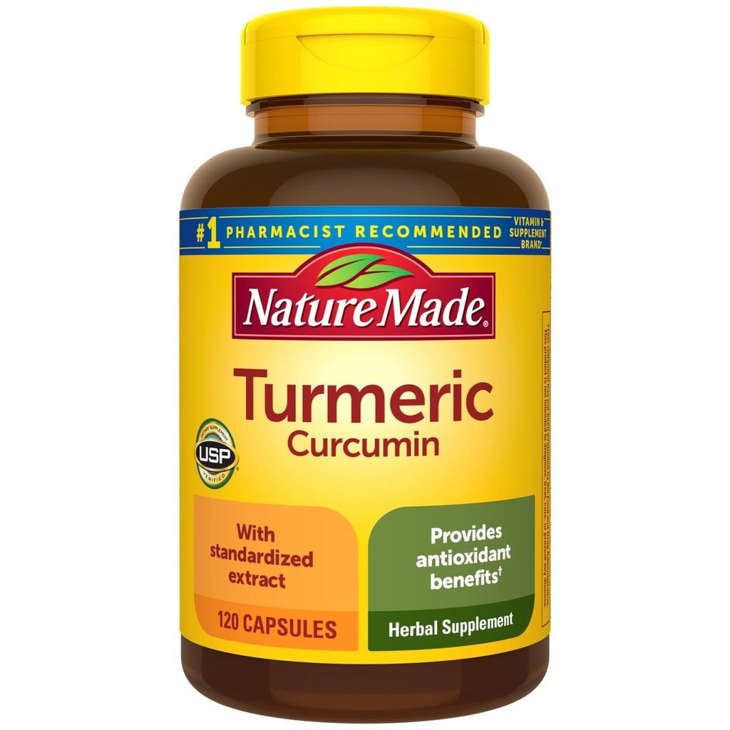 Natur Lavet gurkemeje 500 mg, urtetilskud til antioxidant, 120 kapsler, 120 dages forsyning