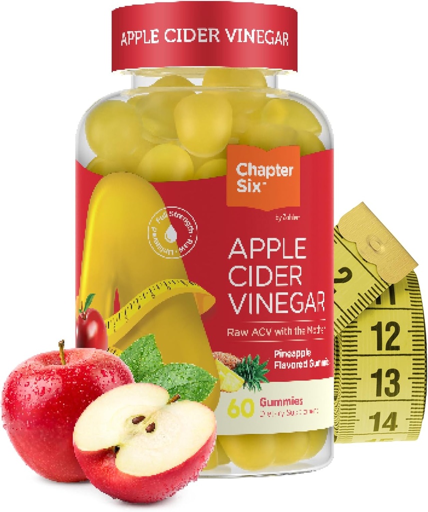 Zahler - Apple Cider Vinegar Gummies - Kosher & Lækre ACV Gummies for Kvinder & Mænd - Detox Support & Cleanse - Gut Sundhed & Metabolisme Support - 60 Ananas Flavored Gummies.