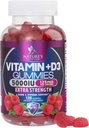 D3- vitamintilskud Gummy 5000 IE (125 mcg) Kosttilskud Vitamin D til mænd og kvinder - Knogler, tænder, muskler og immunforsvar, højpotens VIT D3 Nature non-GMO & Gluten Free - 120 Gummies