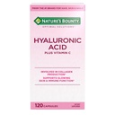 Naturens Bounty C-vitamin og hyaluronsyre supplement, understøtter glødende hud, immunfunktion & kollagen produktion, 120 kapsler - 60 dages forsyning, optimale løsninger kosttilskud til hud sundhed