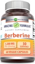 Amazing Formulas Berberine Supplement Note 124; 1200 Mg per Serving Medic124; Veggie Kapsler Medic124; Non- GMO Medic124; Gluten- Free Medic124; Made in USA (60 Count, 1 Pack)