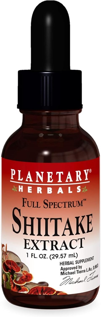 Planetariske Herbals Fuld Spectrum Shiitake Extract Supplement, 2 Fluid Ounce