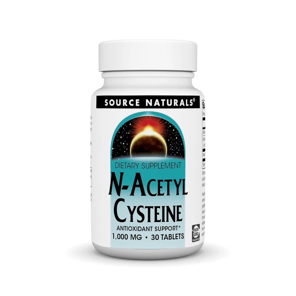 Kilde Naturals N- Acetyl Cysteine Antioxidant Support 1000 mg Kosttilskud, der understøtter respiratorisk sundhed * - 30 tabletter
