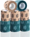 Selvklæbende Bandage Wrap - Vet Wrap for hunde Ingen tyg - Medical Kohesive Bandage Wrap for Sown Care, Paw Care, Førstehjælp, Vet Tape for Pet Birds Kat Heste (2 tommer, 8 ruller, 8 farver)