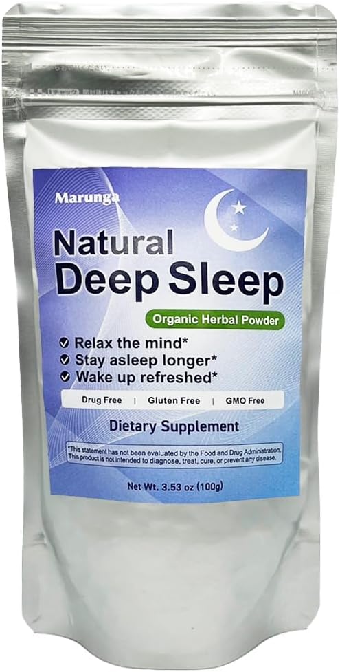 Natural Deep Sleep, Kosttilskud, Organic Herbal Powder, Stress & Mood Support, fordøjelsesmæssig Health Support, Melatonin Free, 30- Day Supply, Made in Japan