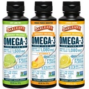 Barlean 's Omega 3 Fish Oil Liquid Supplement 3 -Flavor Variety Pack til mænd og kvinder, EPA og DHA Fede syre, omfatter Key Lime Pie, Lemon Crème og Mango Peach Flaves, 8 oz