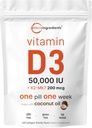 Micro Ingredients Vitamin D3 50.000 IE + K2 MK- 7 200 mcg, 240 Softgels against 124; Virgin Coconut Oil Removal 124; 2- in-1 Bone, Immun & Heart Support Removal 124; Let at synke, Non- GMO