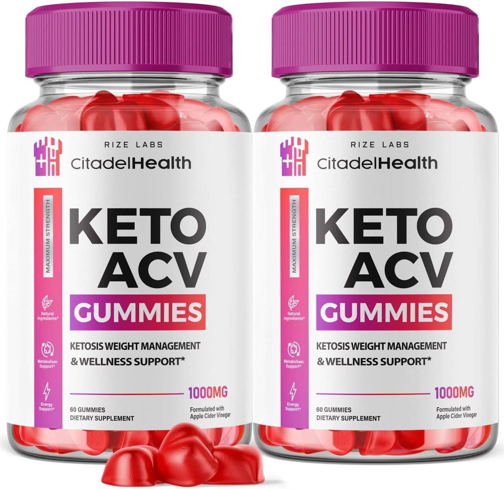 (2 Pack) Citadel Health Keto Gummies - Citadel Health Keto ACV Gummies for Advanced Weight Loss Body Boost Keto Gummies med Apple Cider Vincious Supplement Belly Fat (120 Gummies)