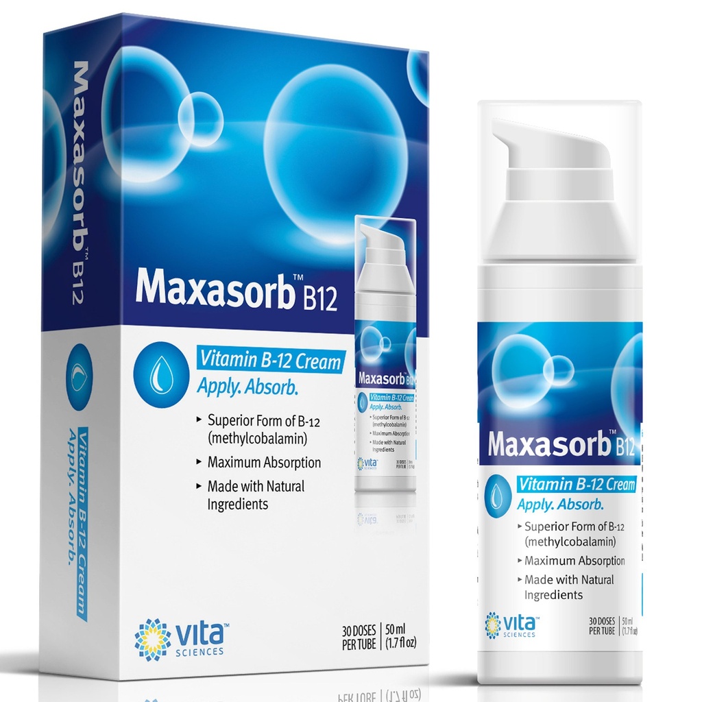 Vitamin B12 Cream Methyl B- 12, Methylcobalamin B12 1000 mcg energi, sundhed & vibrant hud, kraftfuld tematisk B12 Skin Cream - Hjælper med Eksem & Psoriasis. Energi ligesom B12 Patch