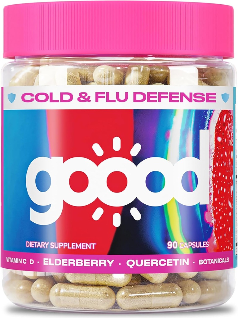 Good Immunity Booster for voksne - C-vitamin med Zink & Quercetin Kosttilskud til Immunitet - Elderberry Kosttilskud til Immunitet Boost - Non Allergen Gluten Free Non- GMO immunbooster