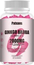 1 Pack 2000mg Ginkgo Biloba Gummies - Ginkgo Biloba Kosttilskud til brain sundhed støtte, Forbedre mad og fokus, Energi, Voksen, Strawberry Flavor, 60 Greve