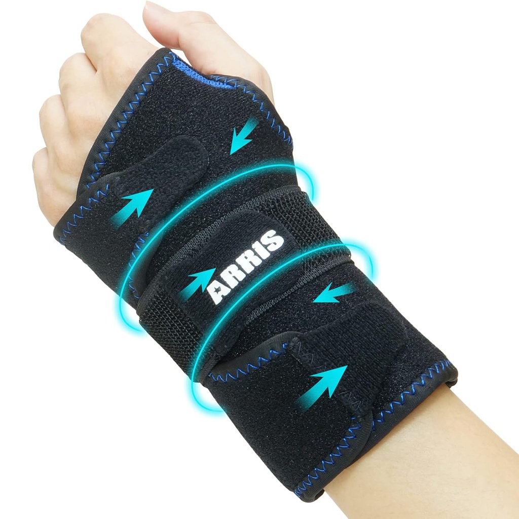 Wrist Ice Pack Wrap til Carpal Tunnel Relief - Hand Support Brace med 2 Genanvendelige Gel pakker Hot Cold Compress for Rheumatoid Arthritis, Tendonitis, Sports Skader, Hævelse, Brures & Sprains