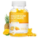 Magnesium Glycinate Gummies 1000mg - 90 Ct - 124; Magnesium Kalium Kosttilskud til afslapning, Stress Relief, med D-vitamin, B6, CoQ10 for rolig mood & dvalestøtte - Mango Pineapple Gummies