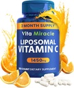 Liposomal C-vitamin 1450mg - 180 kapsler Ultra Absorption Ascorbic Acid VIT C understøtter immunsystemet fedt opløseligt antioxidant & kollagen booster Sammenlign med C-vitamin 1000mg eller 500mg non- GMO Vegan