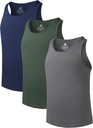 DAVID ARCHY Herreundertrøjer Combed Cotton Tank Tops Soft Moisture- Wicking Shirt Breathable A- Shirt til mænd 3 Pack