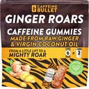 Ginger Roars - Koffein Ginger Chews - 12 Koffein Candies Hver 33mg Koffein med en lækker naturlig honning Ginger Flavour & Fiery hint. Plant baseret energi Shots, en Vegansk sund Snack for voksne.