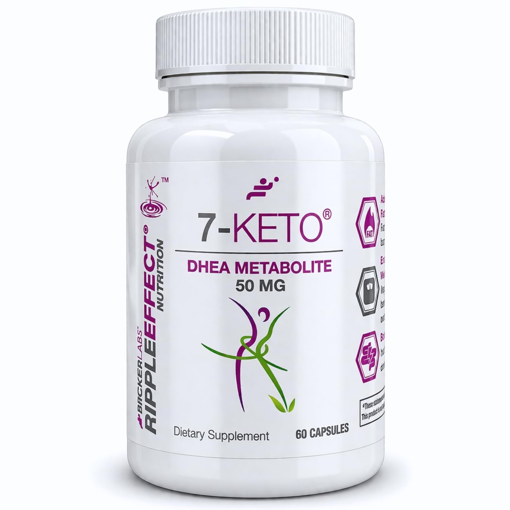 Bricker Labs 7- Keto DHEA Metabolite 50 mg Kosttilskud til metabolisk støtte og energibalance, 60 kapsler