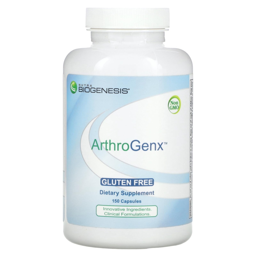 Nutra BioGenesis - ArthroGenx - Gurkemeje, Ingefær og MSM til at hjælpe med at understøtte fælles funktion og kroppens normale inflammatoriske reaktion - 150 kapsler