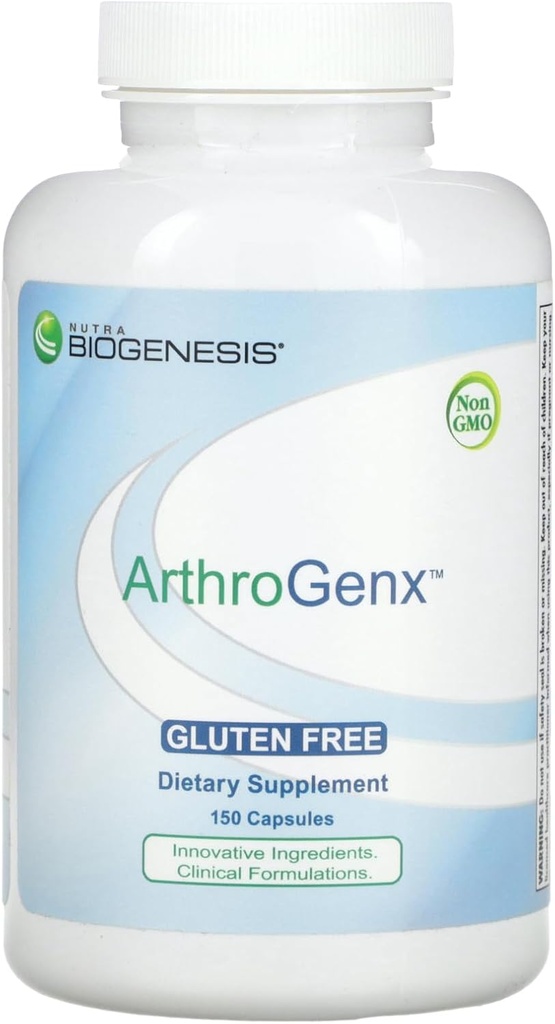 Nutra BioGenesis - ArthroGenx - Gurkemeje, Ingefær og MSM til at hjælpe med at understøtte fælles funktion og kroppens normale inflammatoriske reaktion - 150 kapsler
